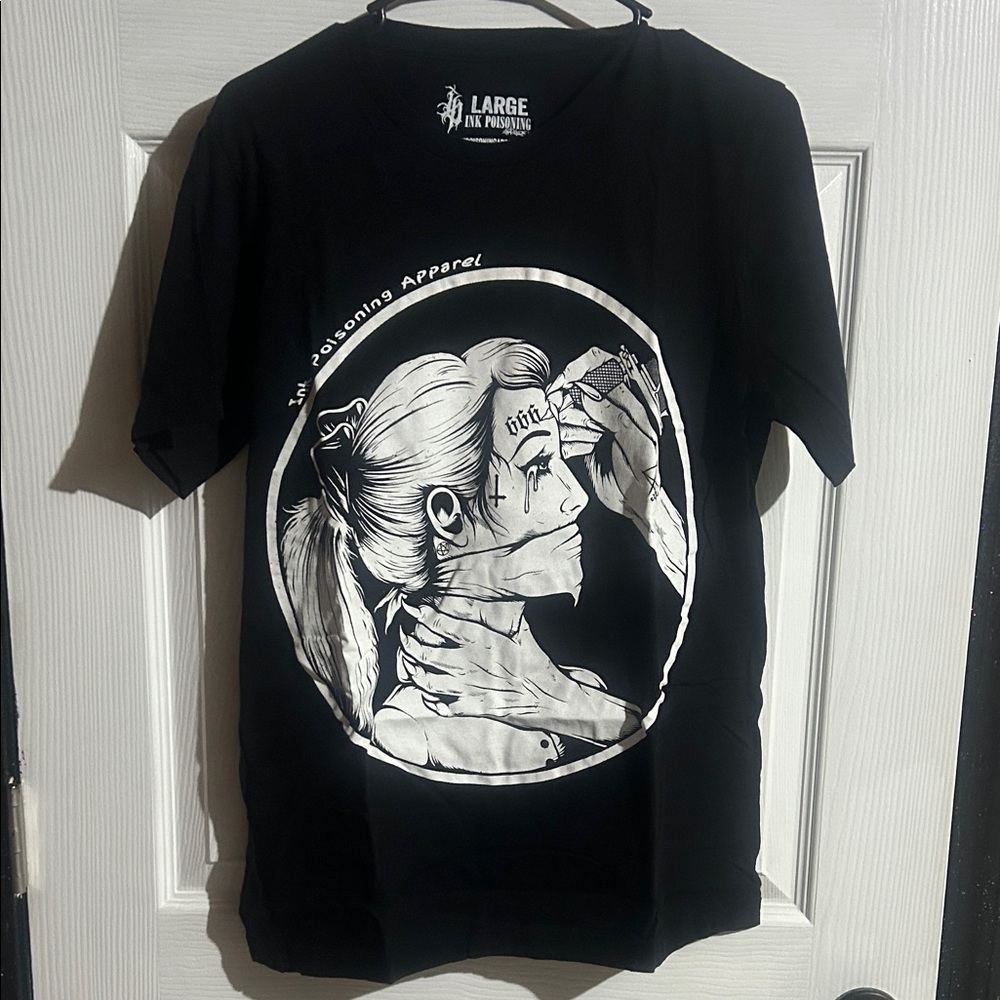 Ink Poisoning 666 tattoo Black Graphic Tee